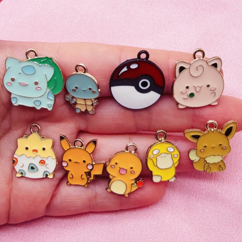 Event Party - 10pcs Cartoon Drip Oil Jewelry Accessories