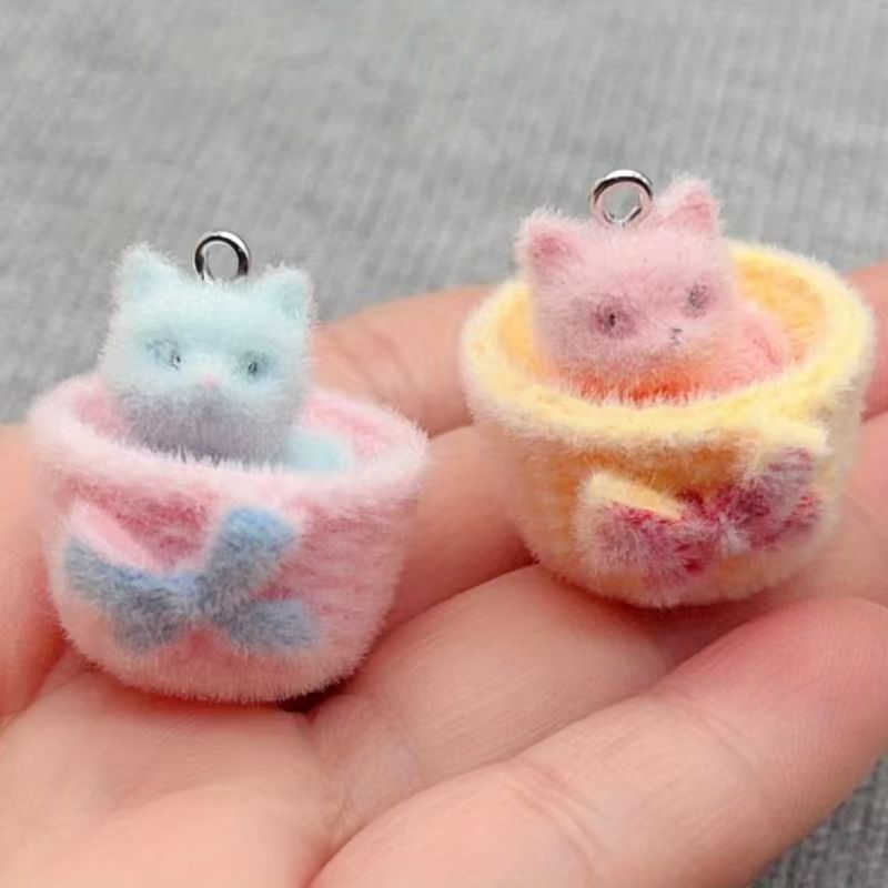4pcs 3D plush resin cat pendan - огляд і ціна Event Party