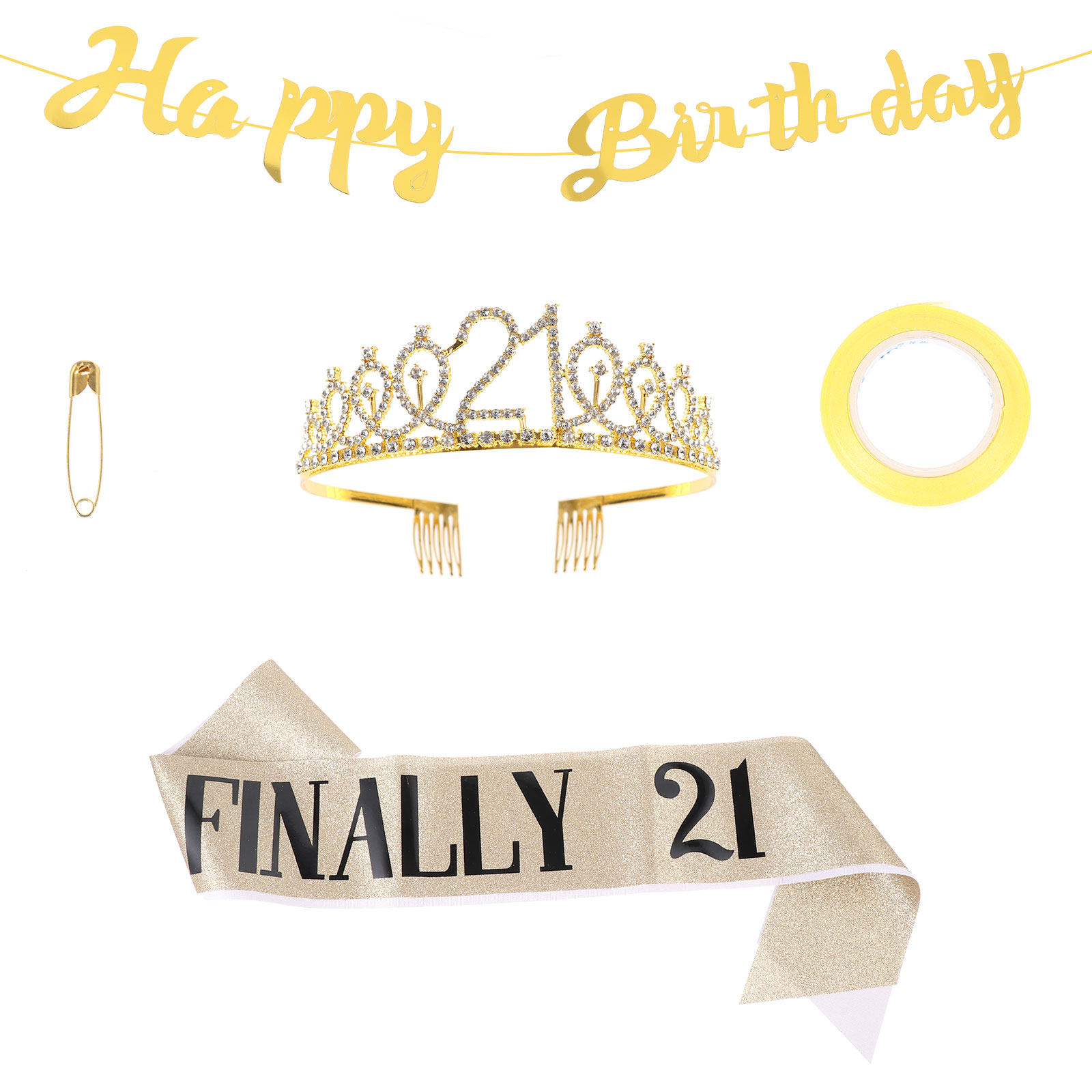 1Set Birthday Crown Sash Banne - огляд і ціна Birthday Sash Glitter