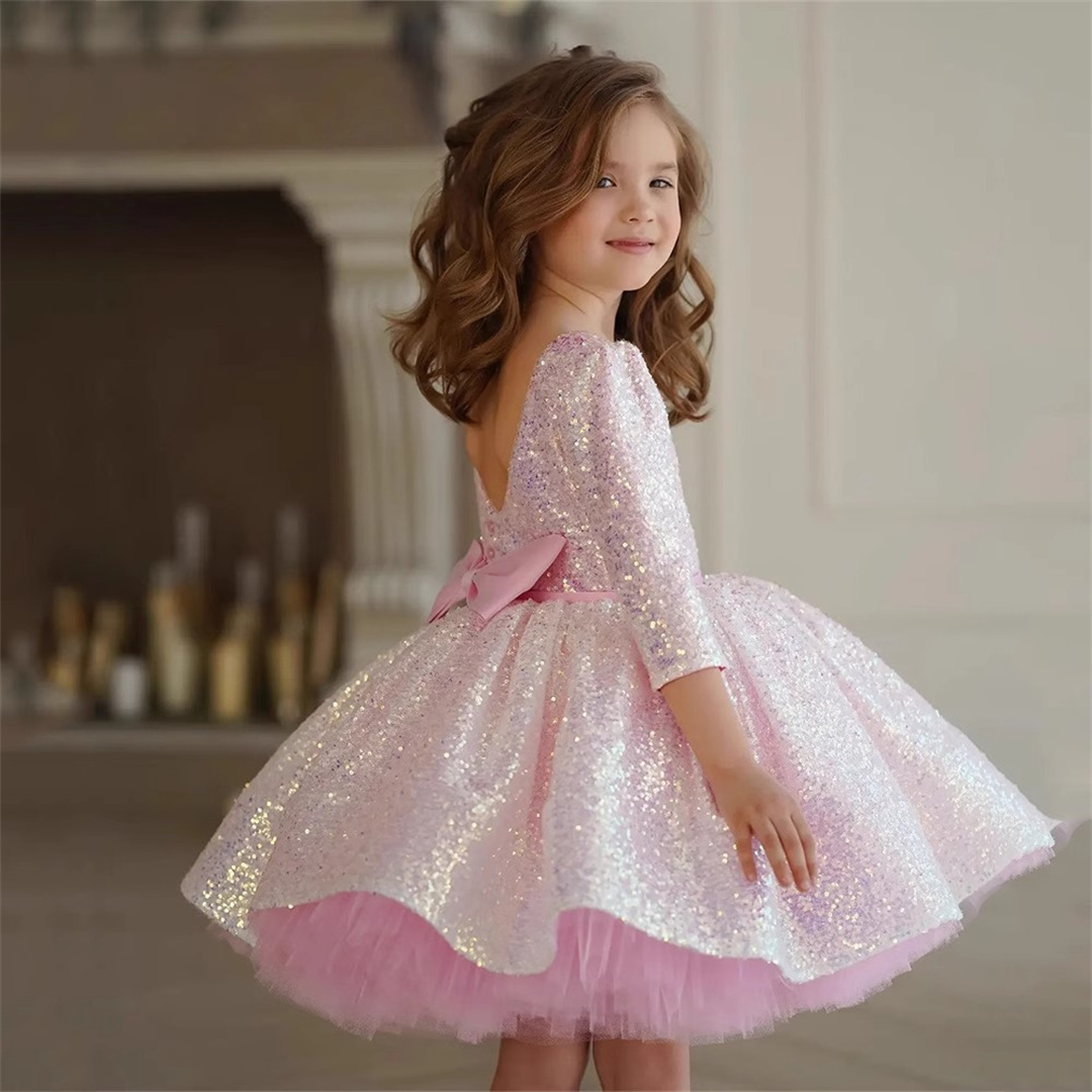 Glitter Pink Girl Dress Knee L - огляд і ціна Birthday Sash Glitter