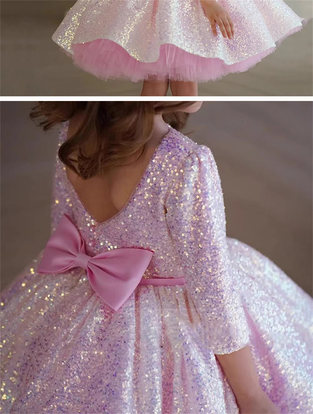 Glitter Pink Girl Dress Knee L - огляд і ціна Birthday Sash Glitter
