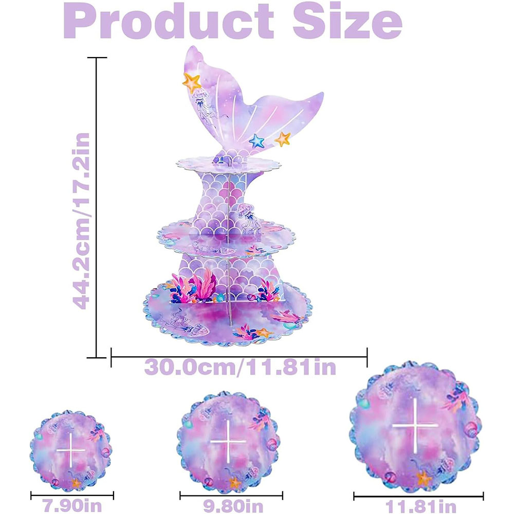 Pink Mermaid 3-Tier Cupcake St - огляд і ціна Cupcake Stand Tier