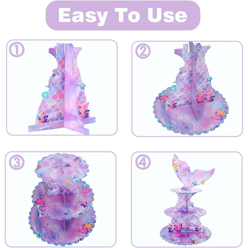 Pink Mermaid 3-Tier Cupcake St - огляд і ціна Cupcake Stand Tier