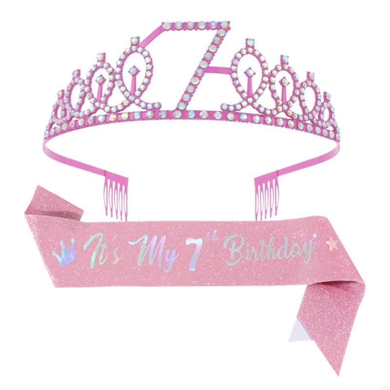 Glittering Pink Birthday Tiara - огляд і ціна Birthday Sash Glitter