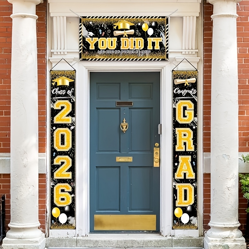 2D 3Pcs 2026 Graduation Banner - огляд і ціна Party Banner Gold