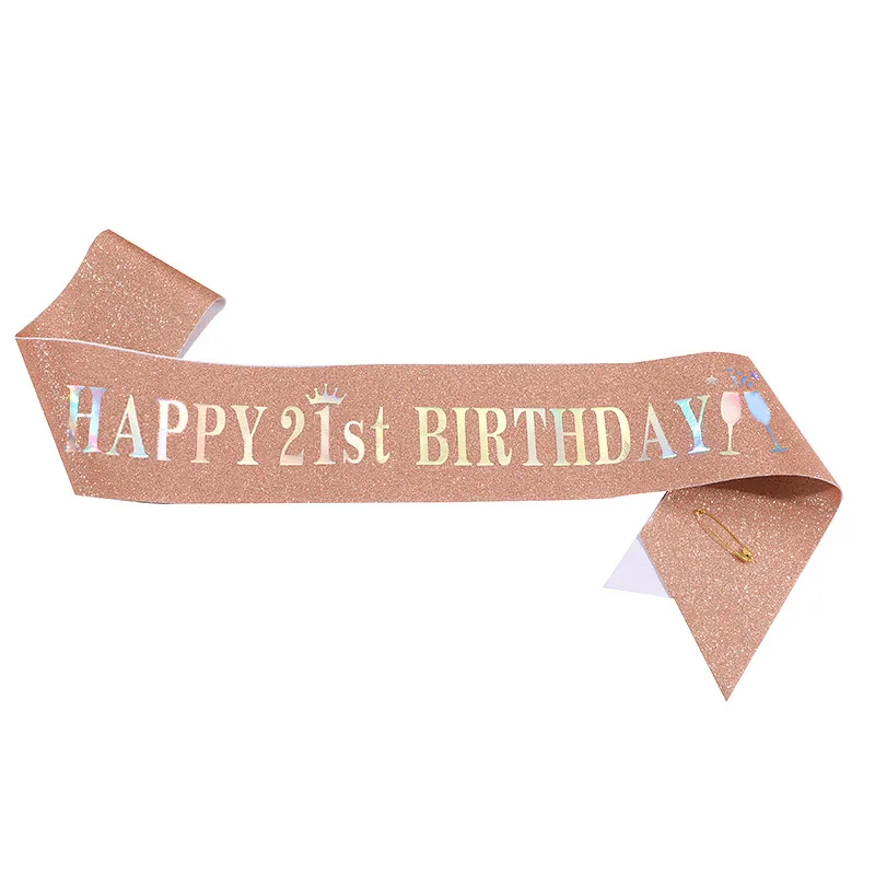 Happy 10th 13th 16th 21st 30th - огляд і ціна Birthday Sash Glitter