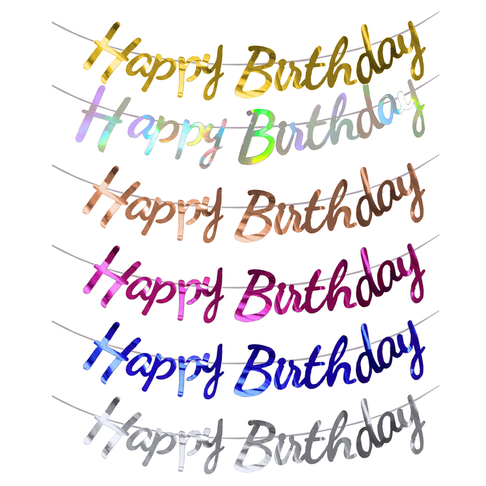 Happy Birthday Banner Gold Sil - огляд і ціна Party Banner Gold