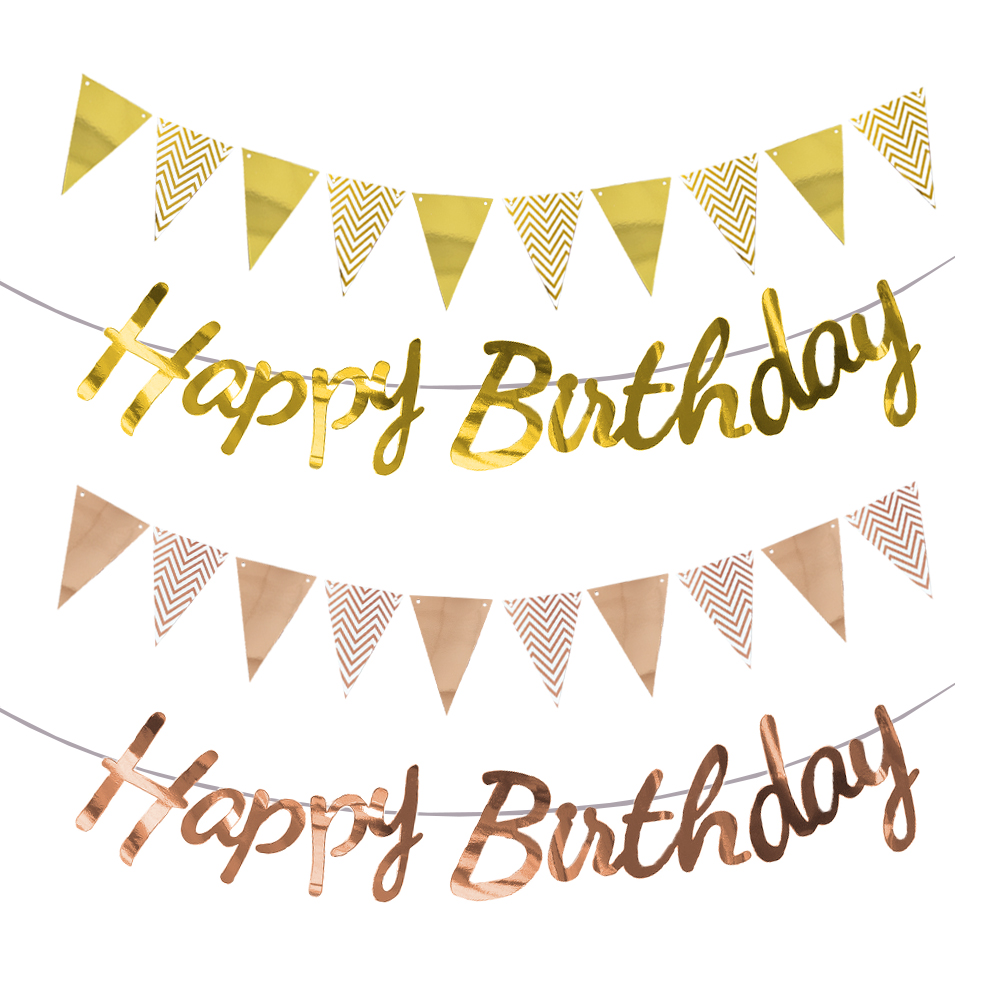 Happy Birthday Banner Gold Sil - огляд і ціна Party Banner Gold