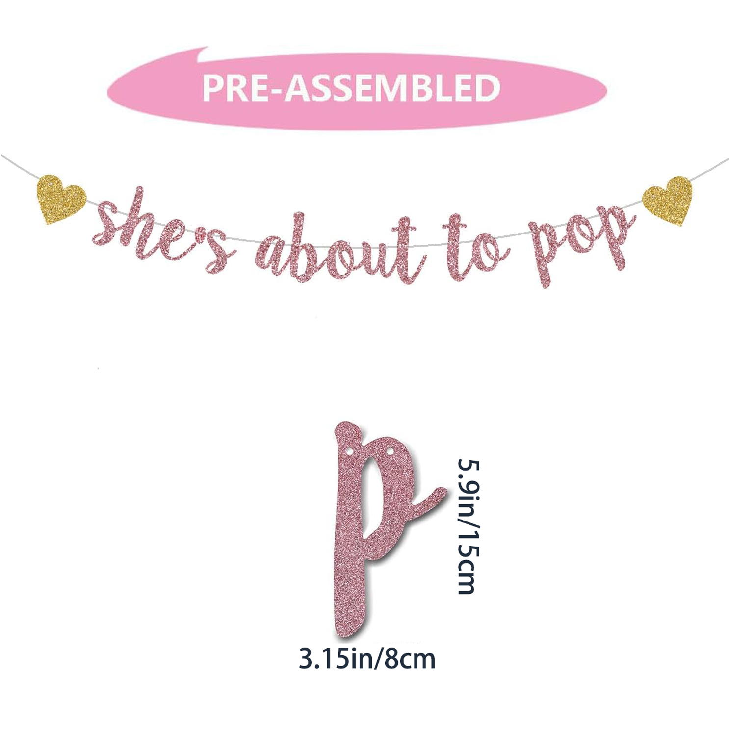 She's About to Pop Banner,Rose - огляд і ціна Party Banner Gold