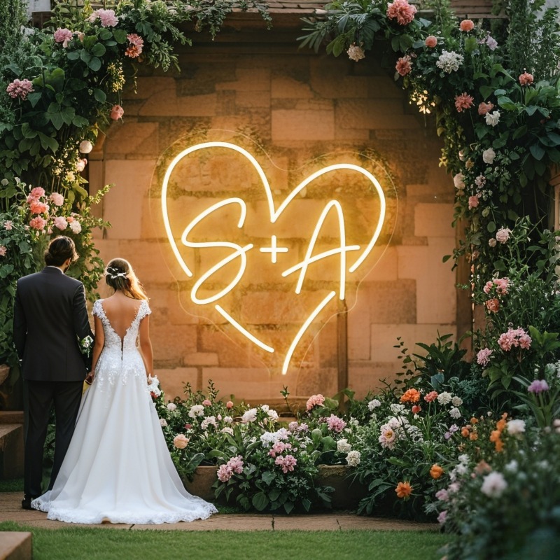 Custom Initials Heart LED Neon - огляд і ціна Neon Sign Party