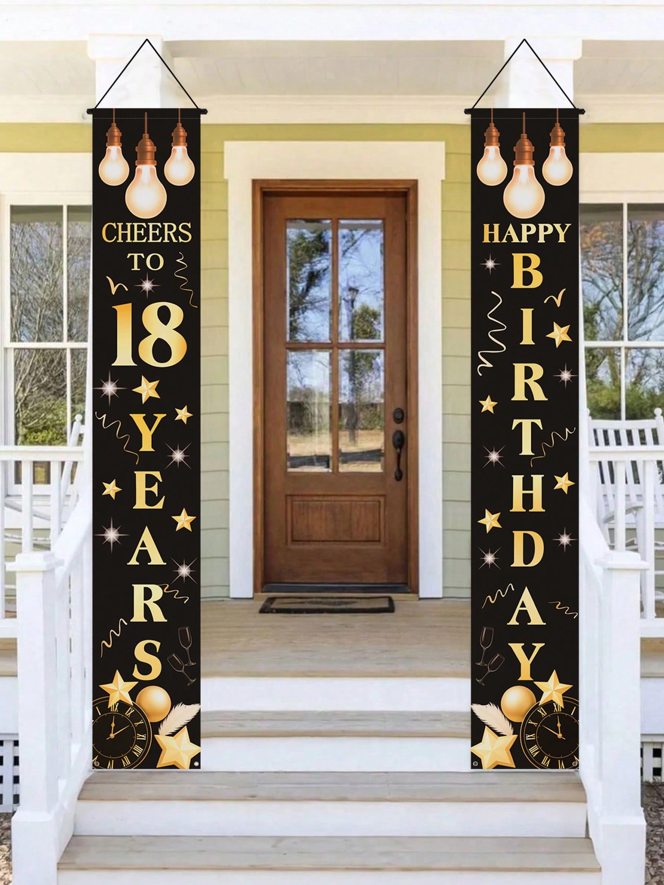 1 Pair of 18Th Birthday Celebr - огляд і ціна Party Banner Gold
