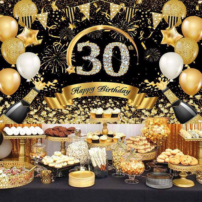 Happy 30th 40th 50th Birthday  - огляд і ціна Party Banner Gold