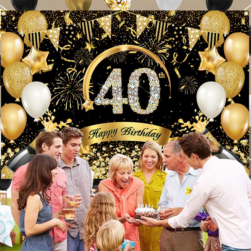 Happy 30th 40th 50th Birthday  - огляд і ціна Party Banner Gold