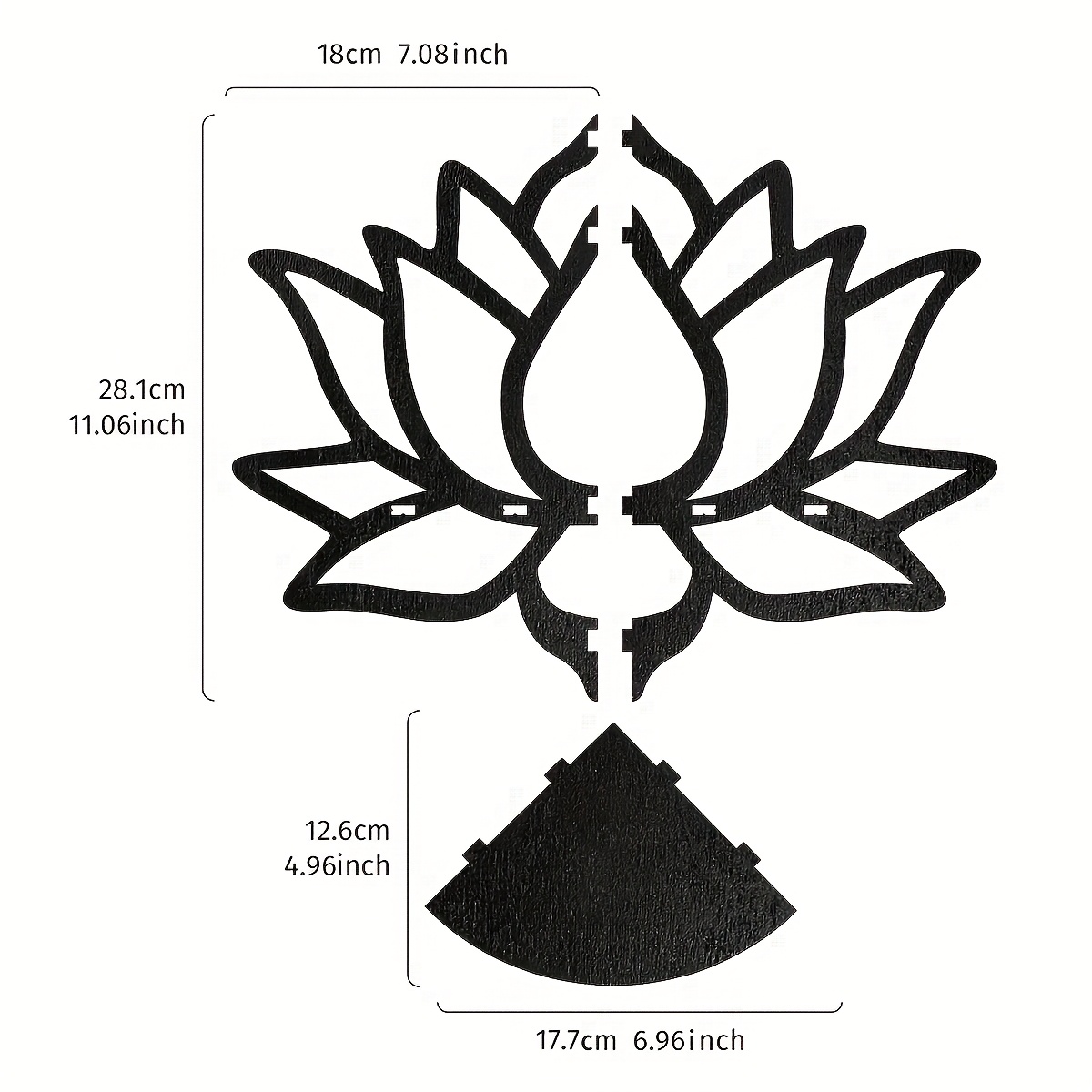Lotus Corner Floating Shelf, H - огляд і ціна Flower Wall Panel