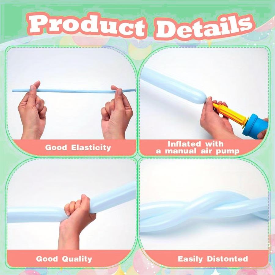 101/201pcs Long Strip Balloon  - огляд і ціна Balloon Pump Hand