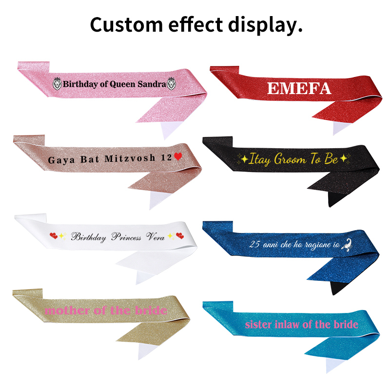 Diy Custom Glitter Satin Sash  - огляд і ціна Birthday Sash Glitter